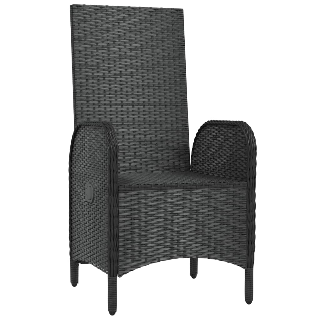 vidaXL Chaises de jardin 2 pcs Résine tressée Noir