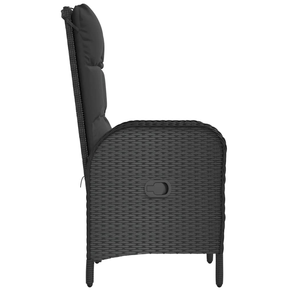 vidaXL Chaises de jardin 2 pcs Résine tressée Noir