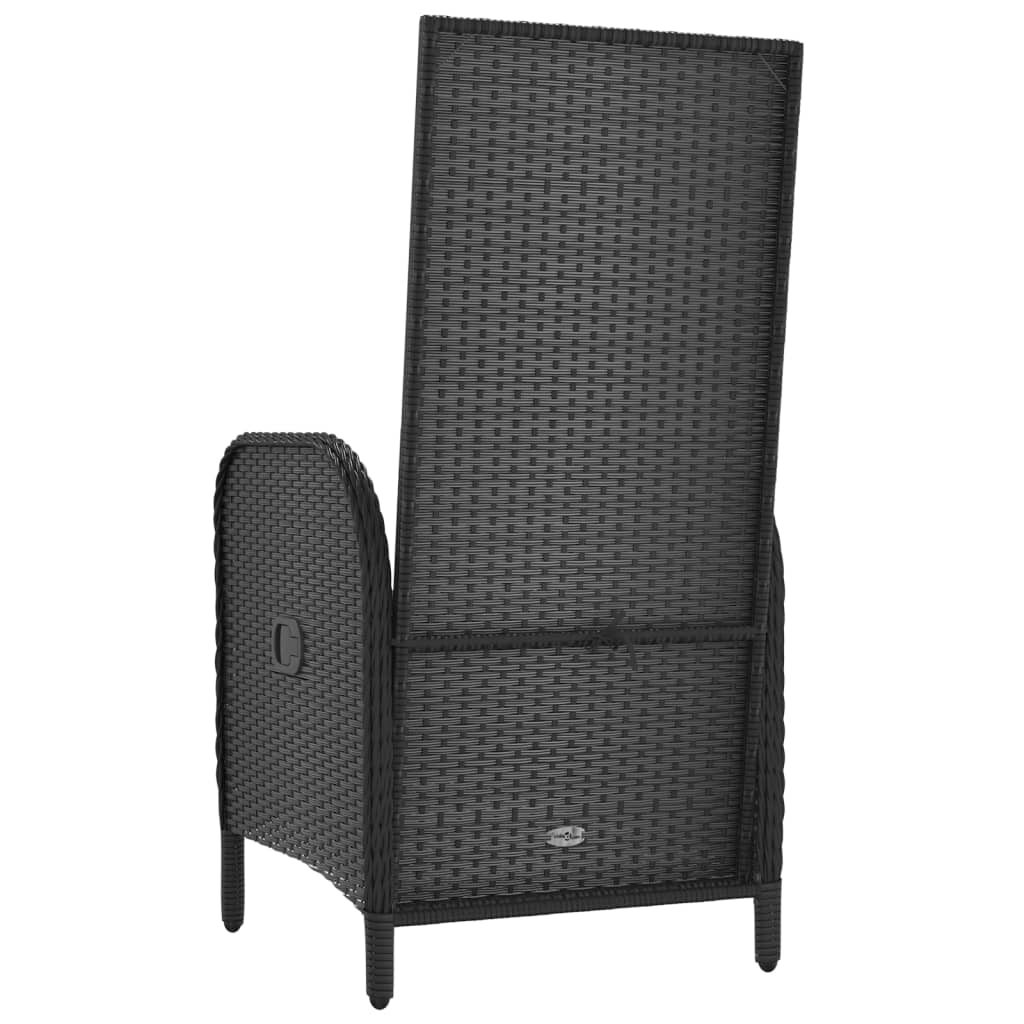 vidaXL Chaises de jardin 2 pcs Résine tressée Noir