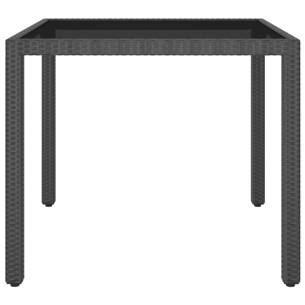 vidaXL Gartentisch Schwarz 90x90x75 cm Poly Rattan