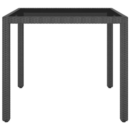 vidaXL Gartentisch Schwarz 90x90x75 cm Poly Rattan