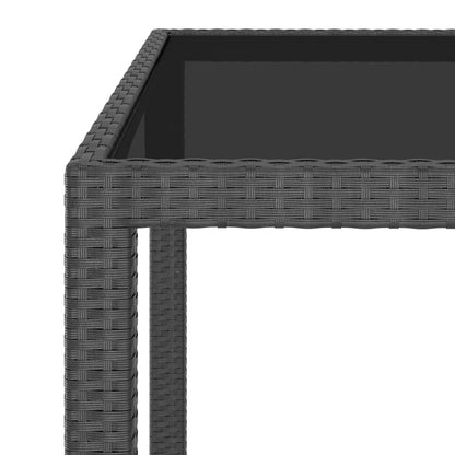 vidaXL Gartentisch Schwarz 90x90x75 cm Poly Rattan
