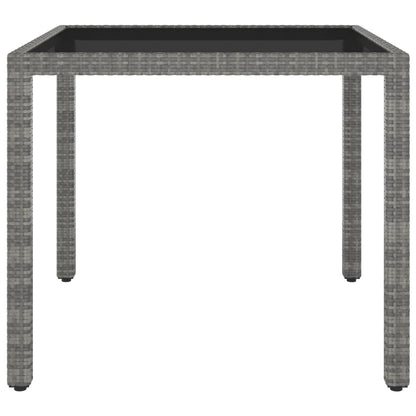 vidaXL Gartentisch Grau 90x90x75 cm Poly Rattan