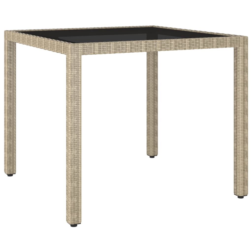 vidaXL Gartentisch Beige 90x90x75 cm Poly Rattan