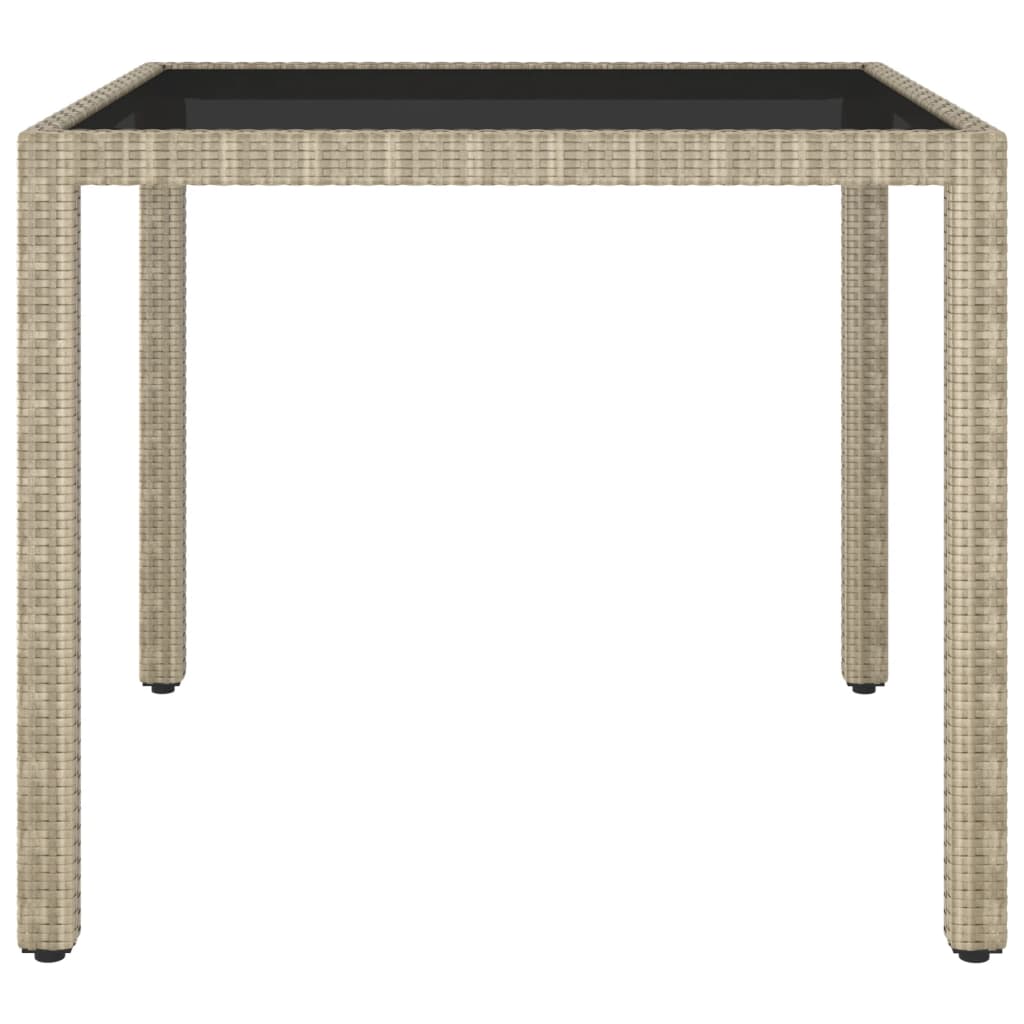 vidaXL Gartentisch Beige 90x90x75 cm Poly Rattan