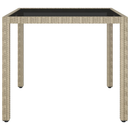 vidaXL Gartentisch Beige 90x90x75 cm Poly Rattan