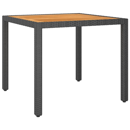 vidaXL Gartentisch Schwarz 90x90x75 cm Poly Rattan