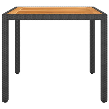 vidaXL Gartentisch Schwarz 90x90x75 cm Poly Rattan
