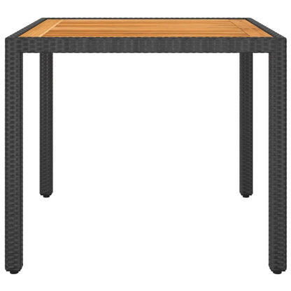 vidaXL Gartentisch Schwarz 90x90x75 cm Poly Rattan