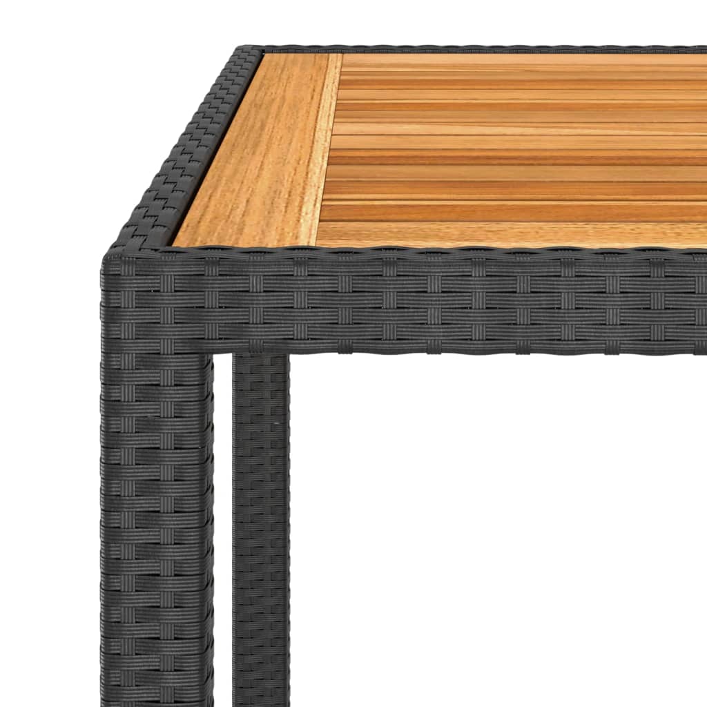vidaXL Gartentisch Schwarz 90x90x75 cm Poly Rattan
