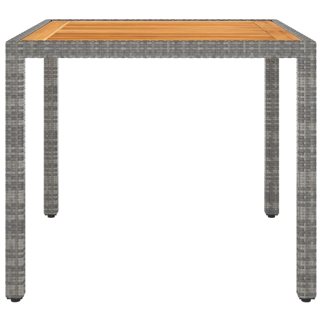 vidaXL Gartentisch Grau 90x90x75 cm Poly Rattan