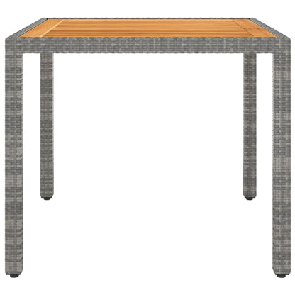 vidaXL Gartentisch Grau 90x90x75 cm Poly Rattan