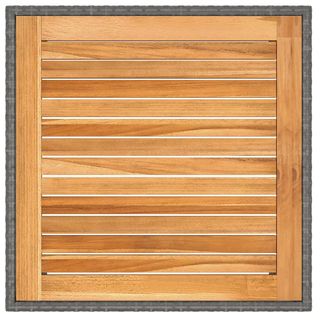 vidaXL Gartentisch Grau 90x90x75 cm Poly Rattan