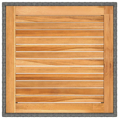 vidaXL Gartentisch Grau 90x90x75 cm Poly Rattan