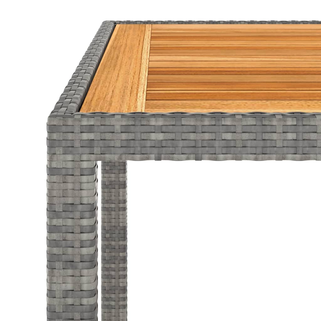 vidaXL Gartentisch Grau 90x90x75 cm Poly Rattan