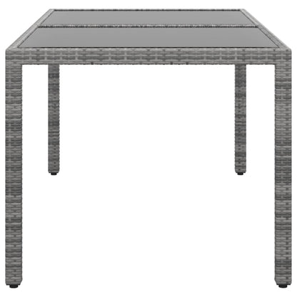 vidaXL Gartentisch 150x90x75 cm Hartglas und Poly Rattan Grau