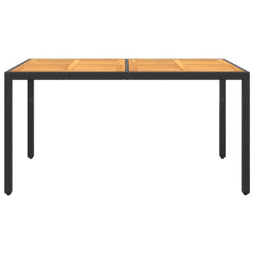 vidaXL Gartentisch 150x90x75 cm Akazienholz und Poly Rattan Schwarz