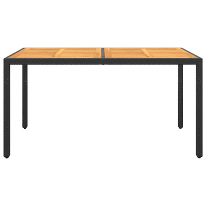 vidaXL Gartentisch 150x90x75 cm Akazienholz und Poly Rattan Schwarz