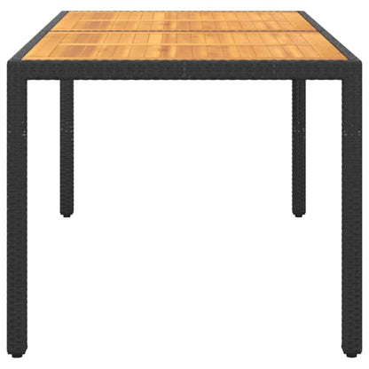 vidaXL Gartentisch 150x90x75 cm Akazienholz und Poly Rattan Schwarz