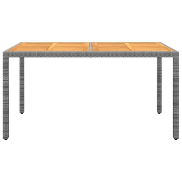 vidaXL Gartentisch 150x90x75 cm Akazienholz und Poly Rattan Grau