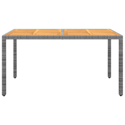 vidaXL Gartentisch 150x90x75 cm Akazienholz und Poly Rattan Grau