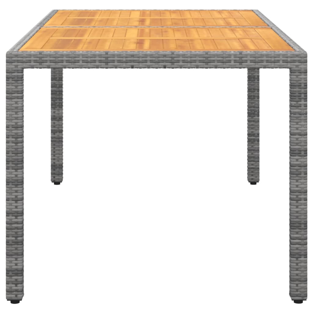 vidaXL Gartentisch 150x90x75 cm Akazienholz und Poly Rattan Grau
