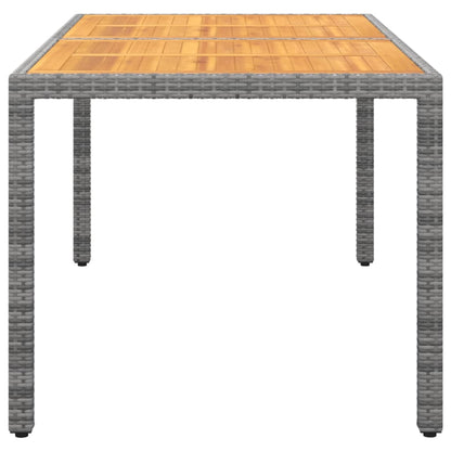 vidaXL Gartentisch 150x90x75 cm Akazienholz und Poly Rattan Grau