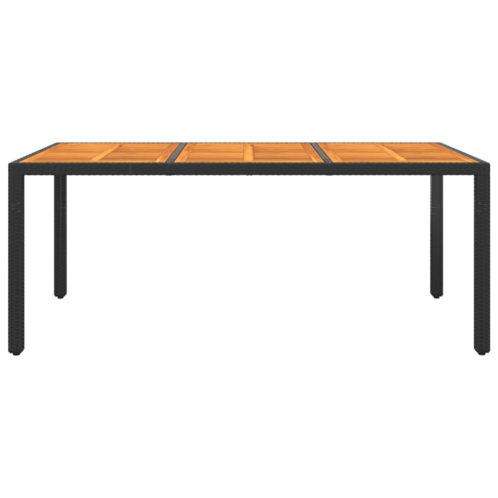 vidaXL Gartentisch 190x90x75 cm Akazienholz und Poly Rattan Schwarz