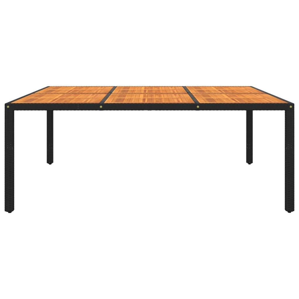 vidaXL Gartentisch 200x150x75 cm Akazienholz und Poly Rattan Schwarz