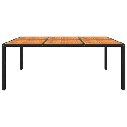 vidaXL Gartentisch 200x150x75 cm Akazienholz und Poly Rattan Schwarz