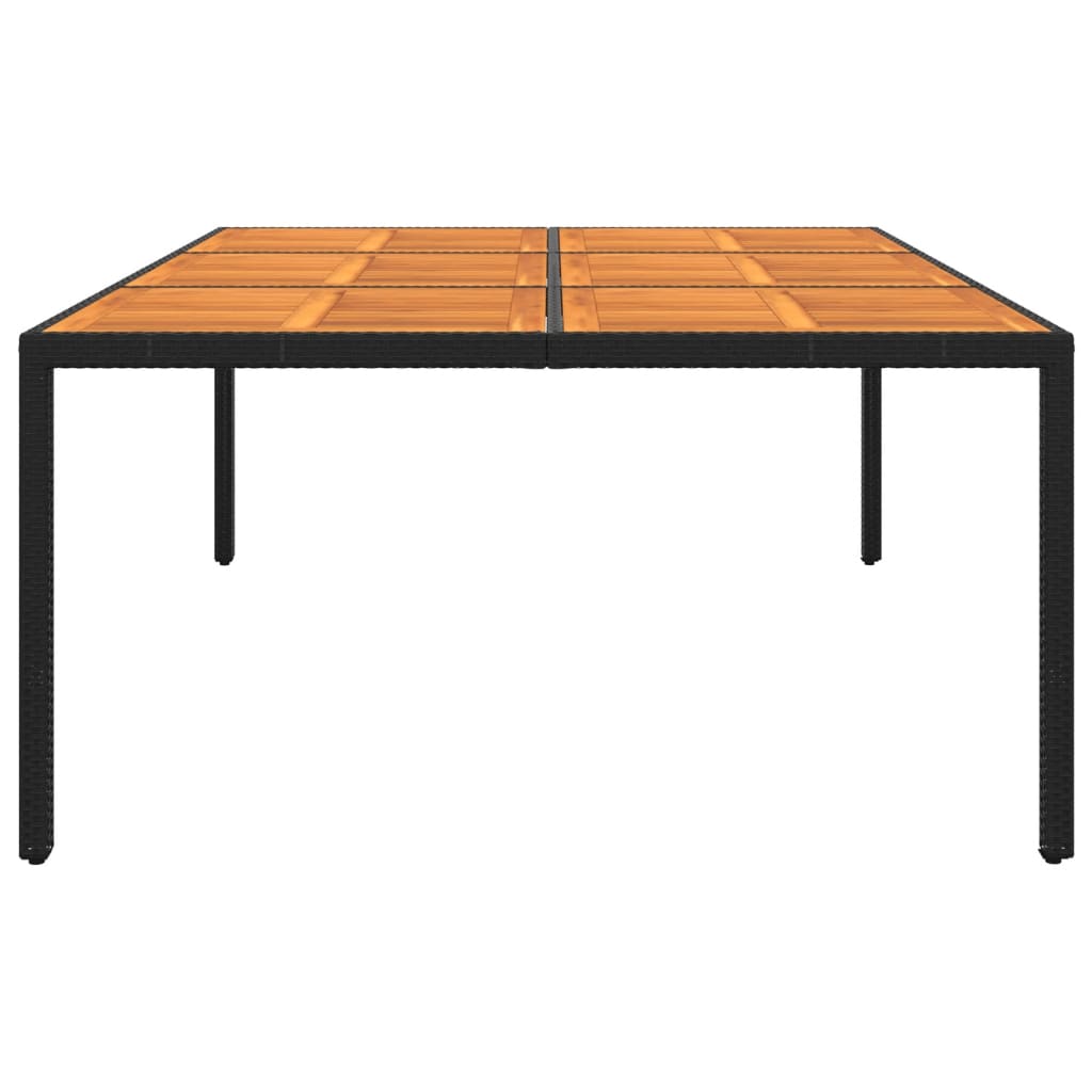 vidaXL Gartentisch 200x150x75 cm Akazienholz und Poly Rattan Schwarz
