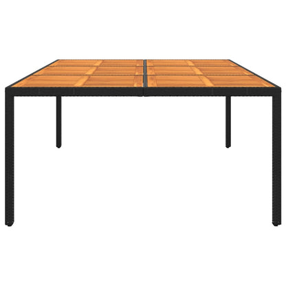vidaXL Gartentisch 200x150x75 cm Akazienholz und Poly Rattan Schwarz