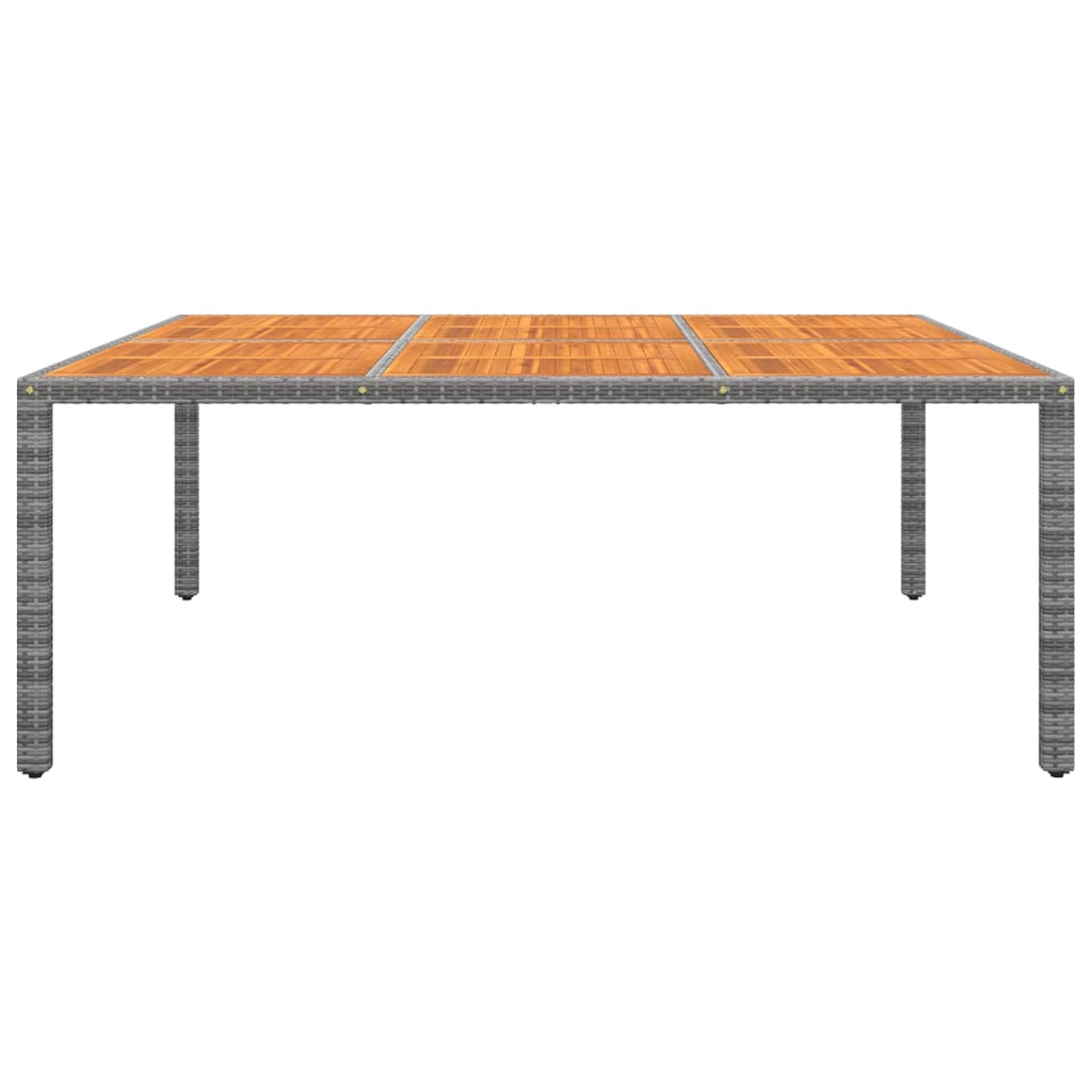 vidaXL Table de jardin 200x150x75 cm acacia et rotin synthétique gris