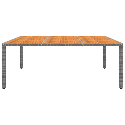 vidaXL Table de jardin 200x150x75 cm acacia et rotin synthétique gris