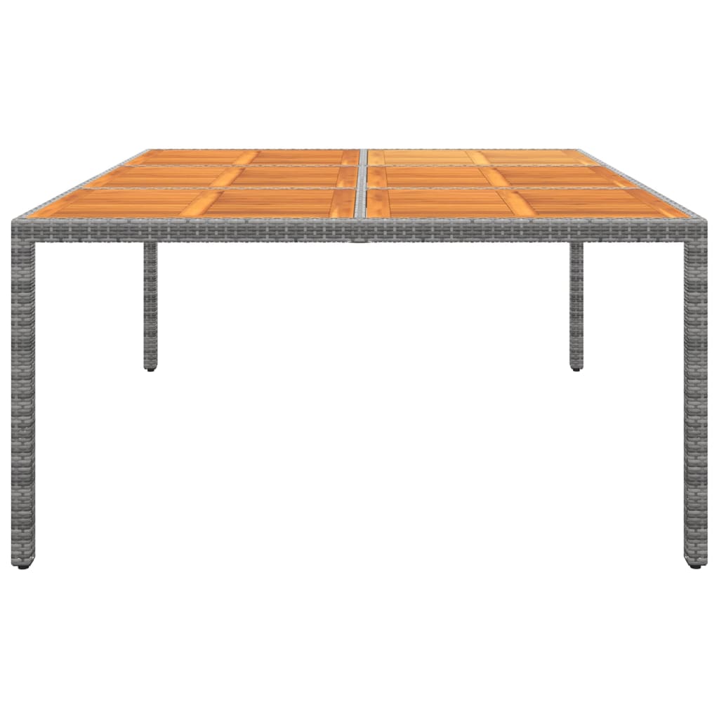 vidaXL Table de jardin 200x150x75 cm acacia et rotin synthétique gris
