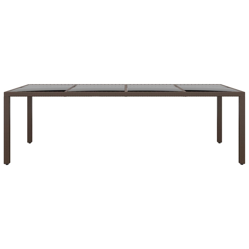 vidaXL Gartentisch mit Glasplatte Braun Poly Rattan