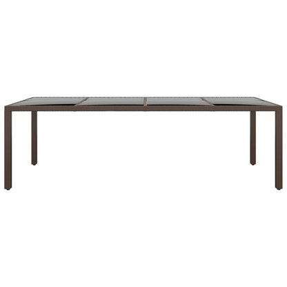 vidaXL Gartentisch mit Glasplatte Braun Poly Rattan