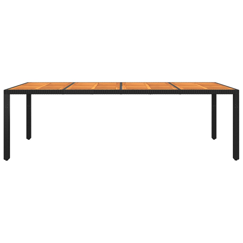 vidaXL Gartentisch 250x100x75 cm Akazienholz und Poly Rattan Schwarz