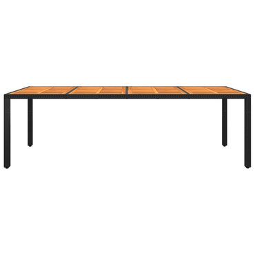 vidaXL Gartentisch 250x100x75 cm Akazienholz und Poly Rattan Schwarz