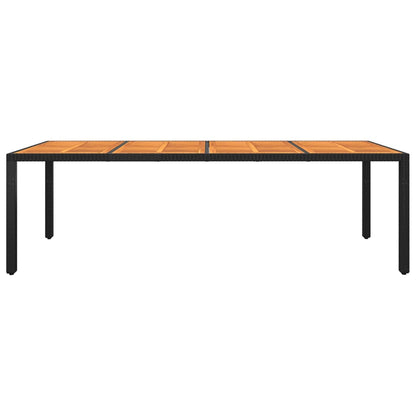vidaXL Gartentisch 250x100x75 cm Akazienholz und Poly Rattan Schwarz