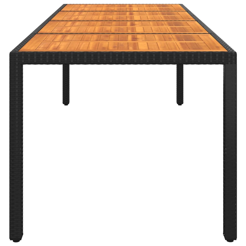 vidaXL Gartentisch 250x100x75 cm Akazienholz und Poly Rattan Schwarz