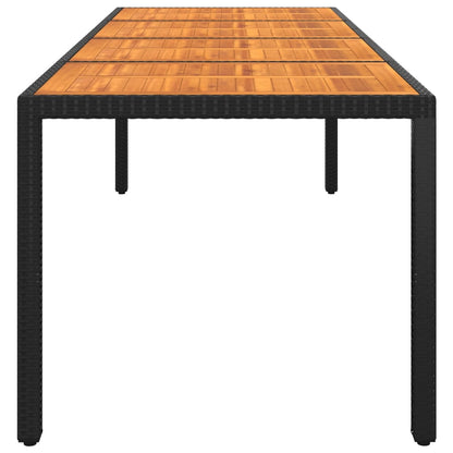 vidaXL Gartentisch 250x100x75 cm Akazienholz und Poly Rattan Schwarz