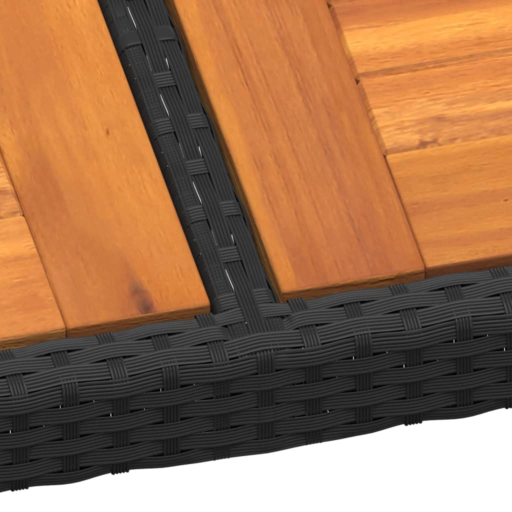 vidaXL Gartentisch 250x100x75 cm Akazienholz und Poly Rattan Schwarz