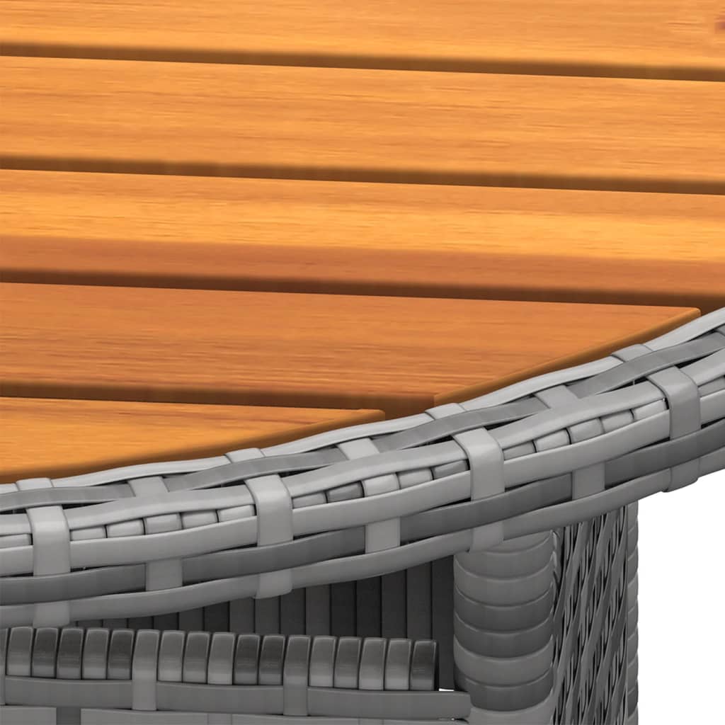 vidaXL Table de jardin Ø80x75 cm Bois d'acacia et résine tressée Gris