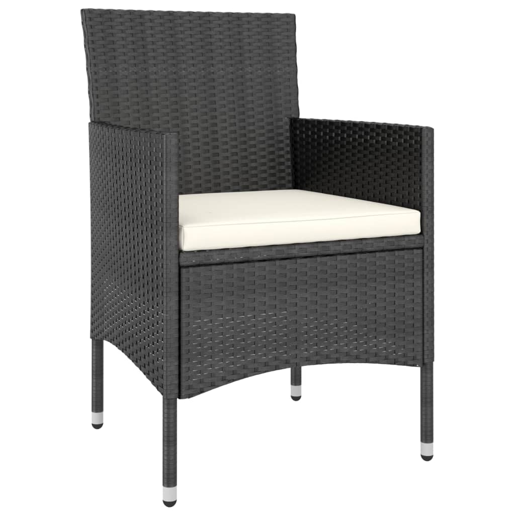 vidaXL Ensemble de 4 chaises de jardin et tabourets en résine tressée Noir