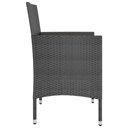 vidaXL Ensemble de 4 chaises de jardin et tabourets en résine tressée Noir