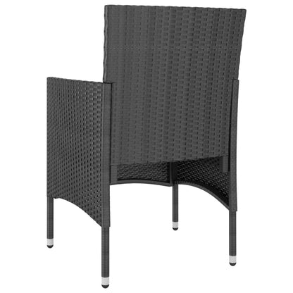 vidaXL Ensemble de 4 chaises de jardin et tabourets en résine tressée Noir