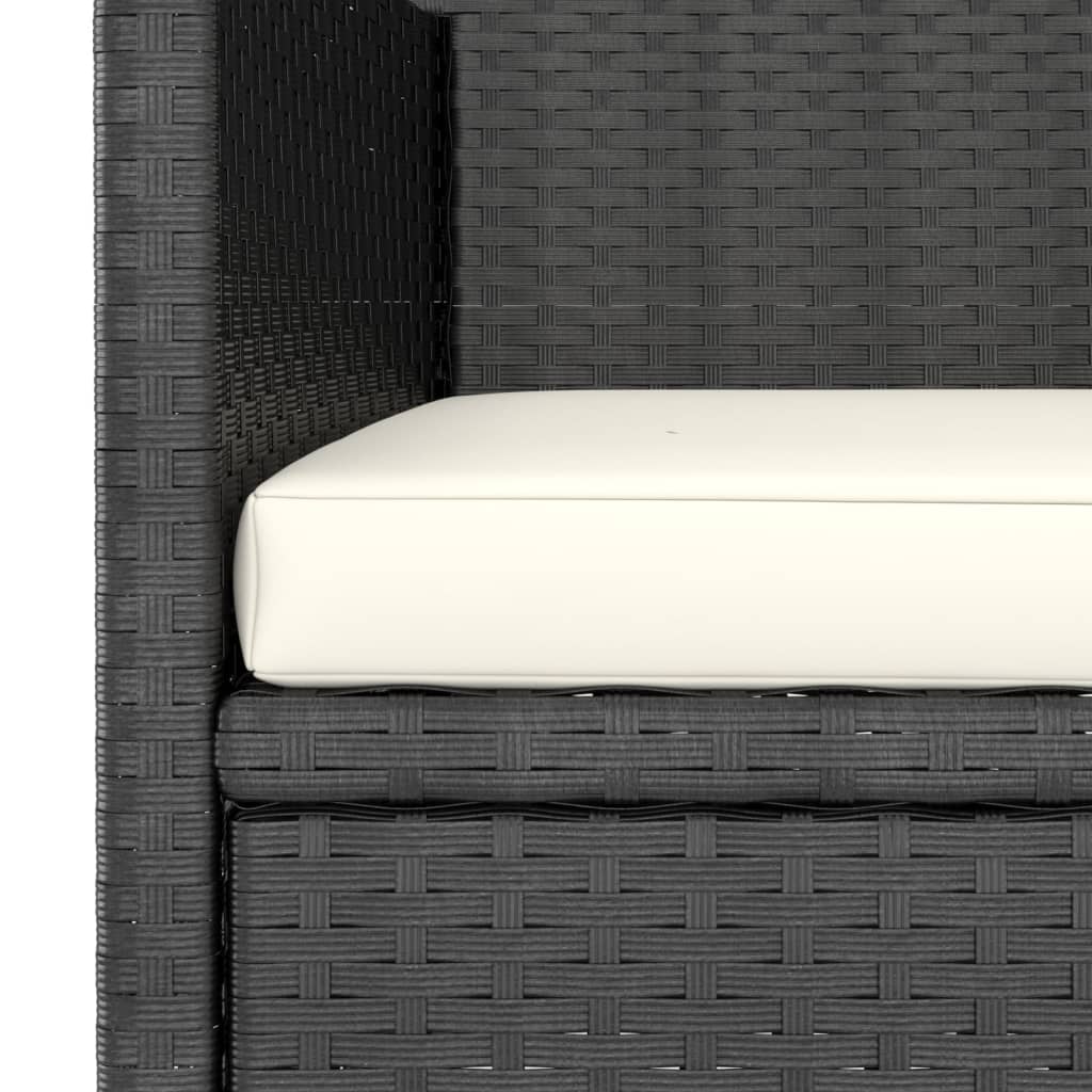 vidaXL Ensemble de 4 chaises de jardin et tabourets en résine tressée Noir