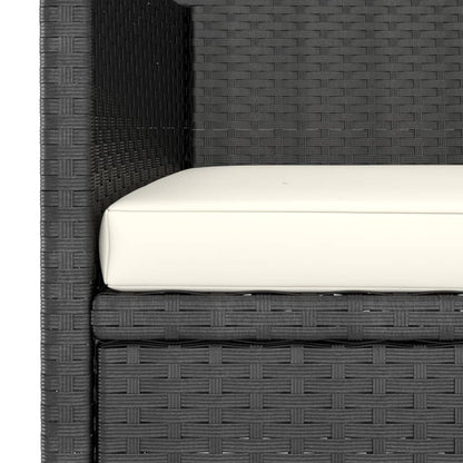 vidaXL Ensemble de 4 chaises de jardin et tabourets en résine tressée Noir