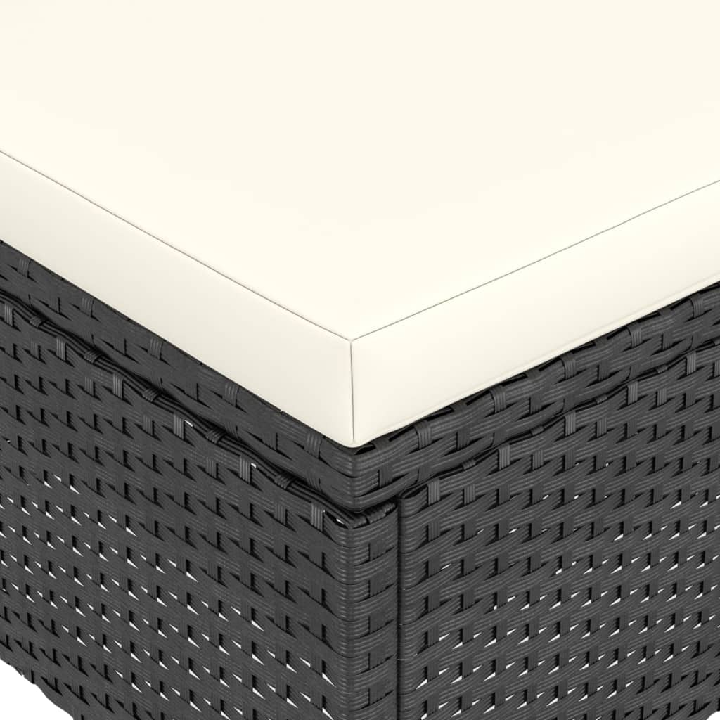 vidaXL Ensemble de 4 chaises de jardin et tabourets en résine tressée Noir
